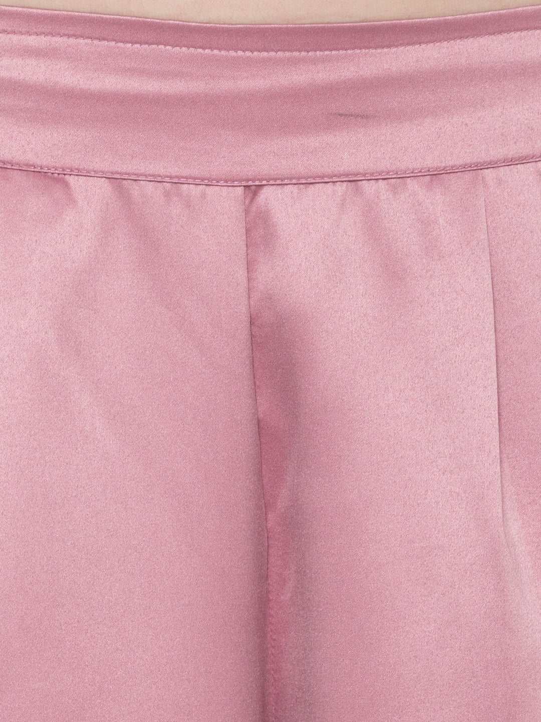 Close-up of light pink satin shirt collar