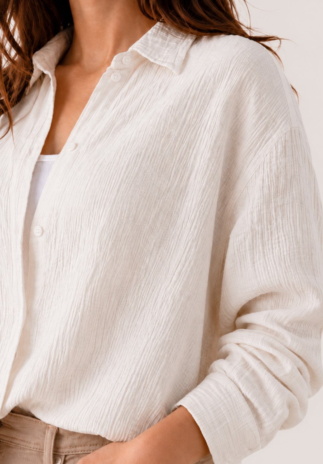Off-White Wrinkled Cotton Shirt