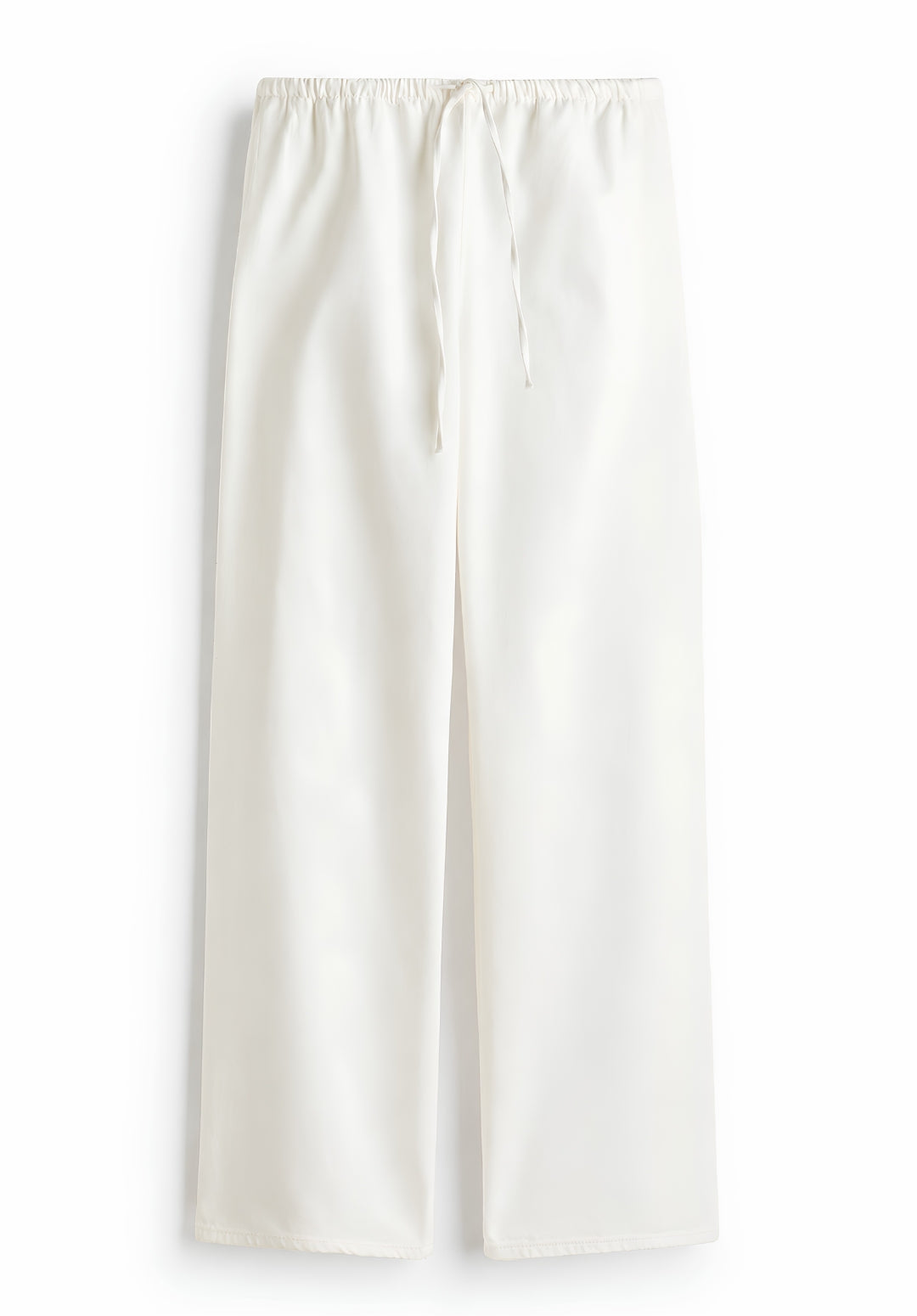 White Denim Drawstring Trousers