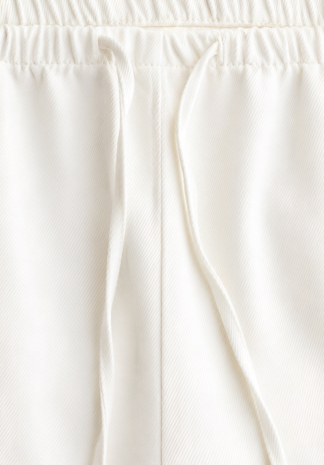 White Denim Drawstring Trousers