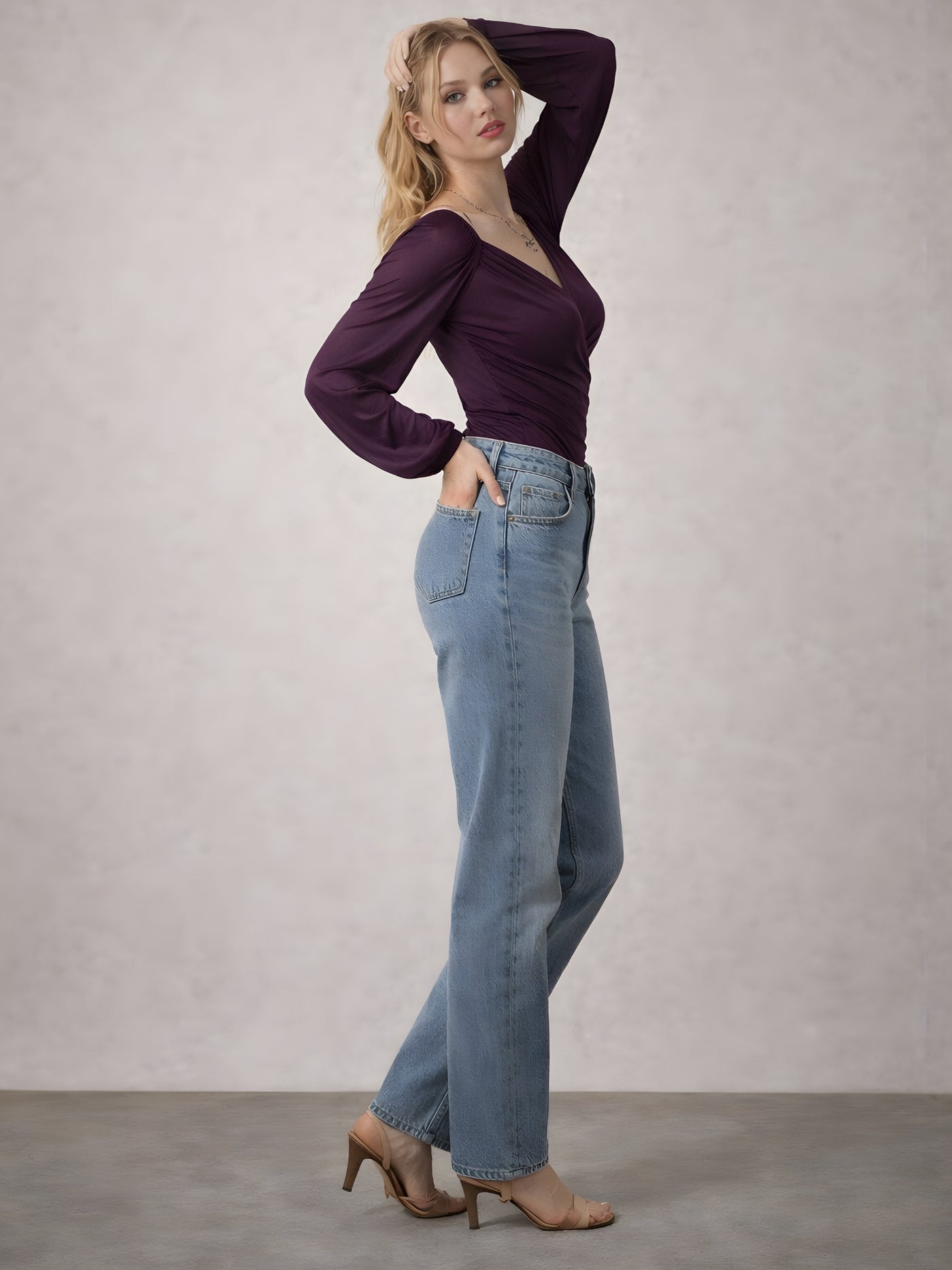 Lifestyle shot of wine wrap top