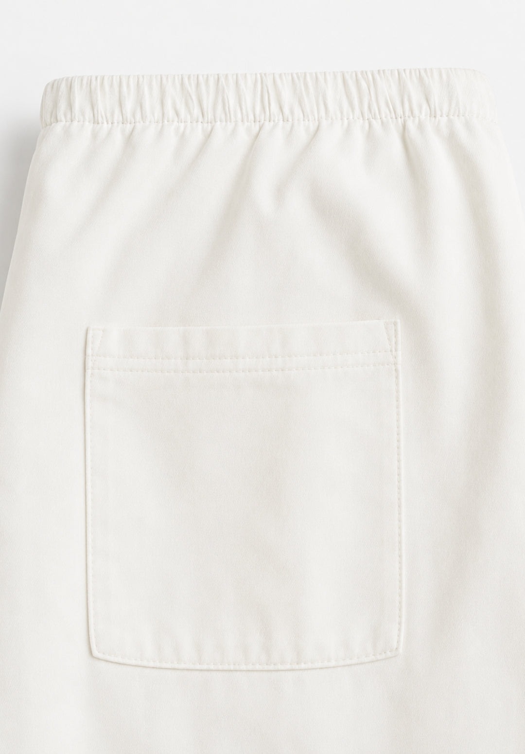 White Denim Drawstring Trousers