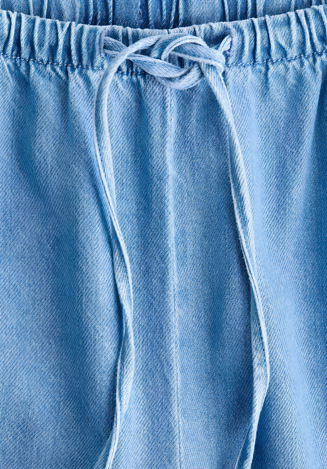 Light Blue Denim Drawstring Trousers