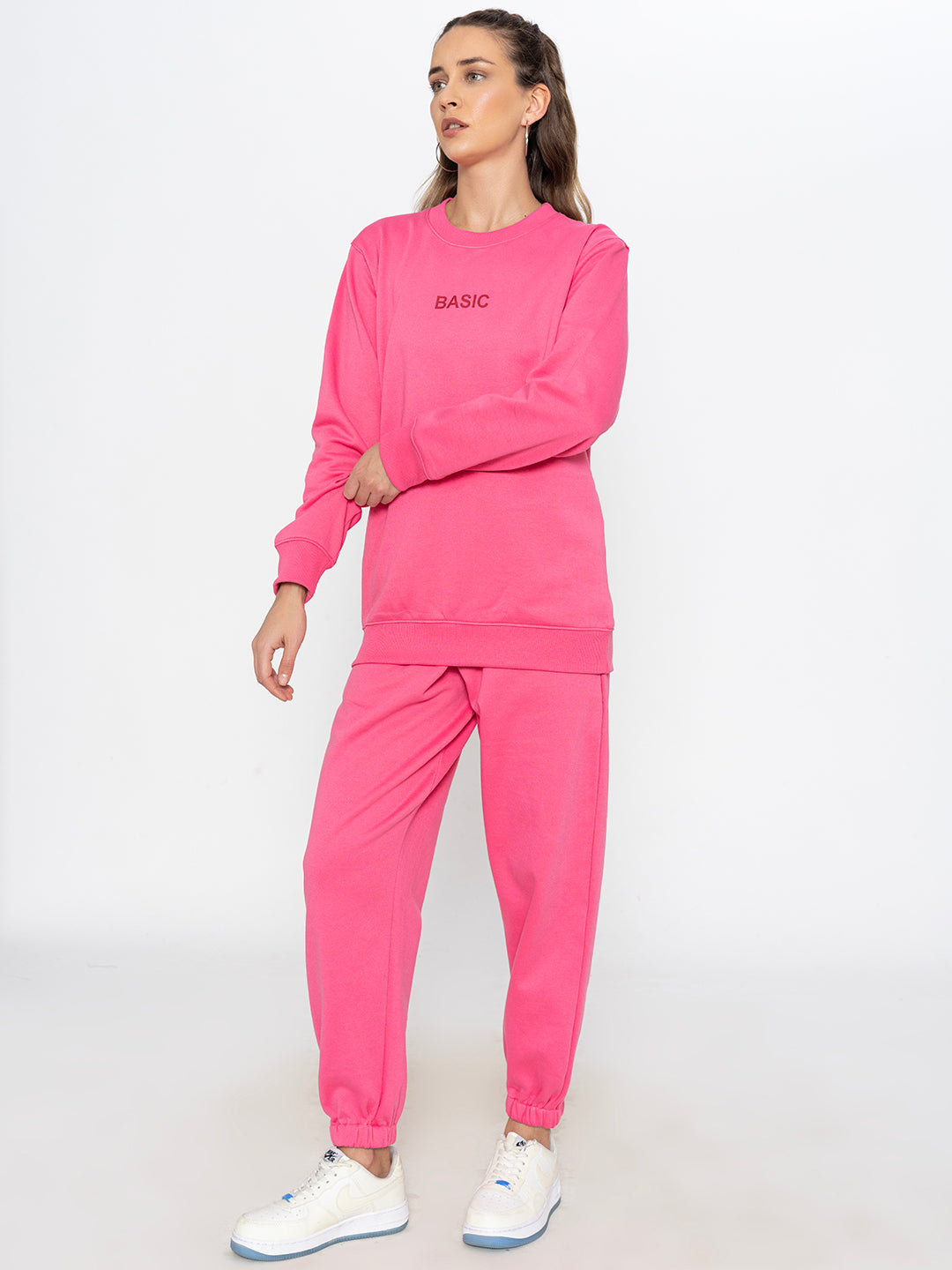 Pink co-ord loungewear set for women - back view