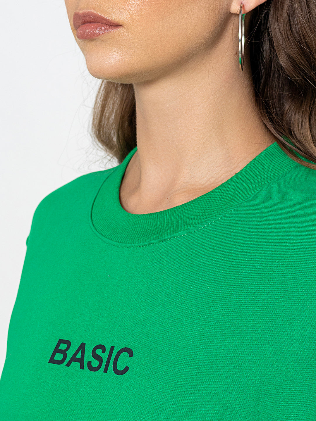 Green sweatshirt jogger co-ord - side view