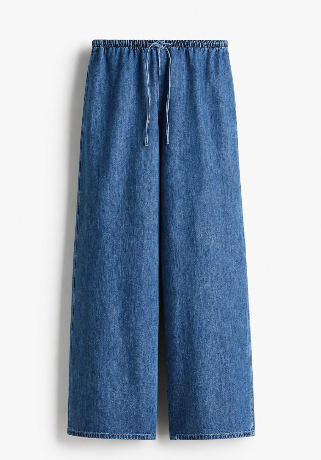 Dark Blue Denim Drawstring Trousers