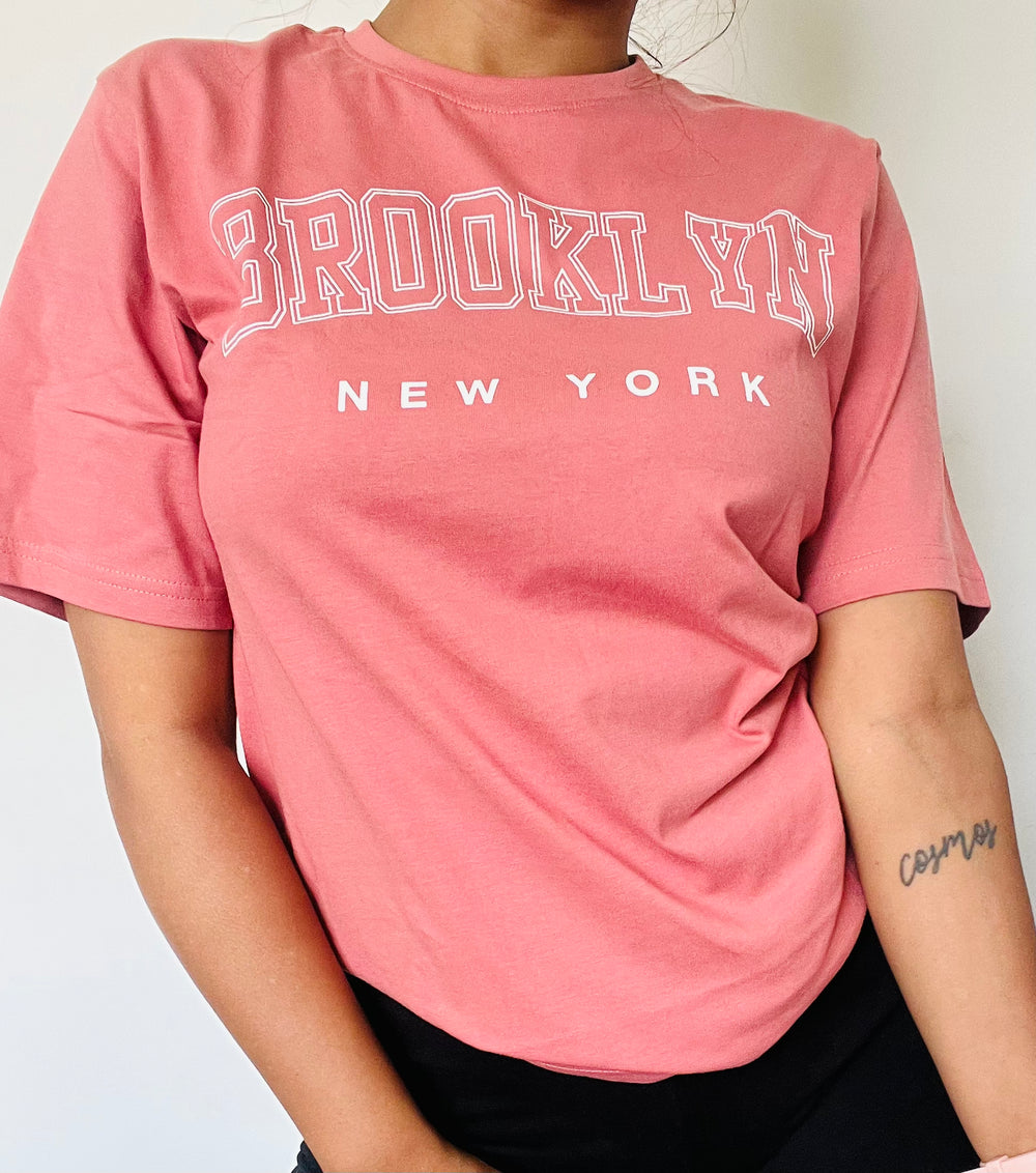 Side view of Brooklyn oversized t-shirt