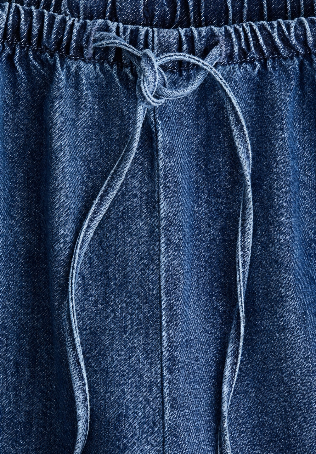 Dark Blue Denim Drawstring Trousers