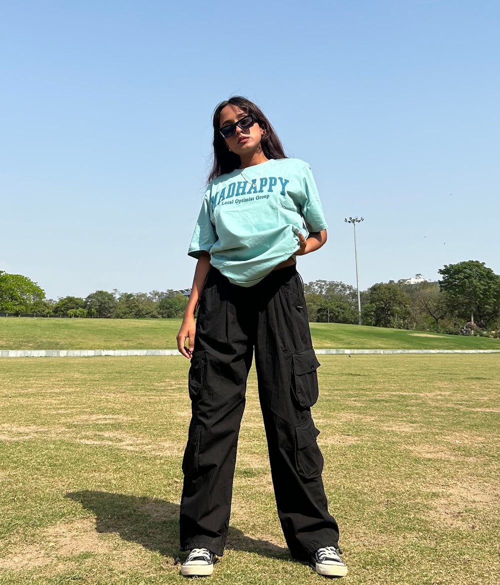 Side view of Madhappy oversized t-shirt