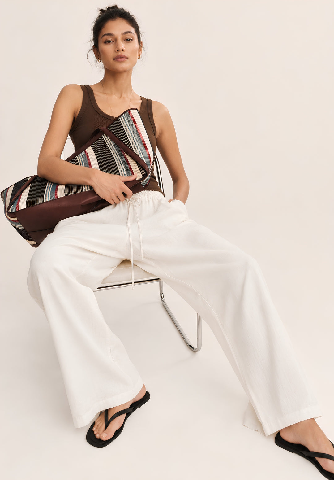 Lounge Dreams Linen Trousers - Off White view 2