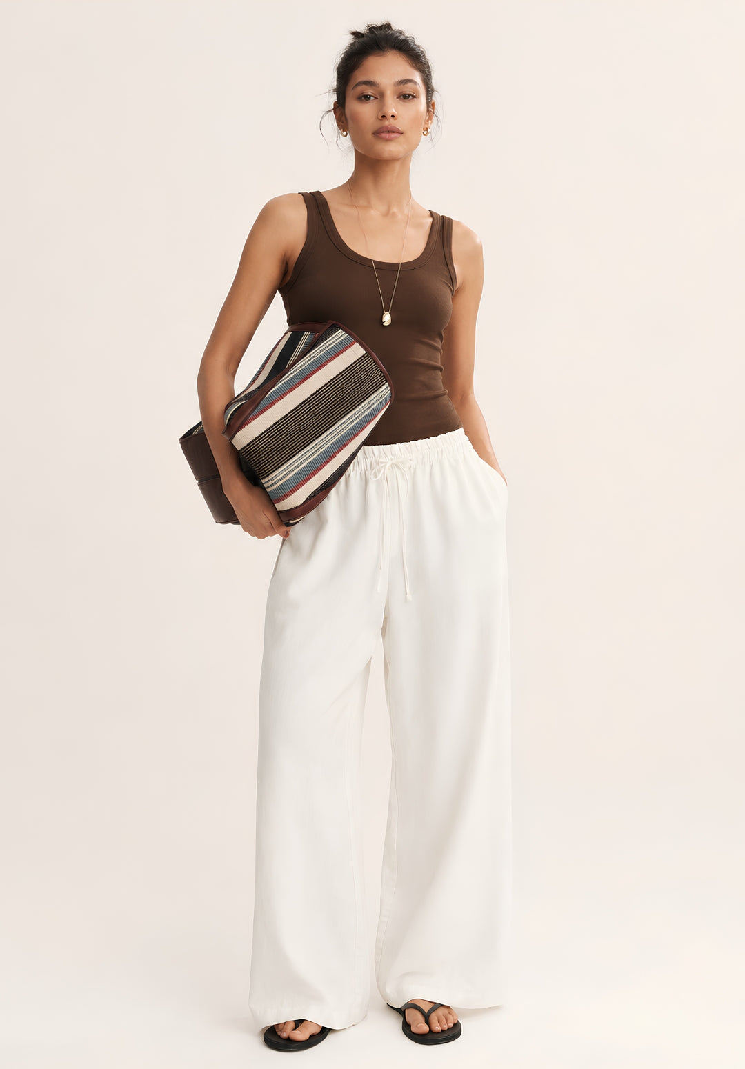 Lounge Dreams Linen Trousers - Off White view 3