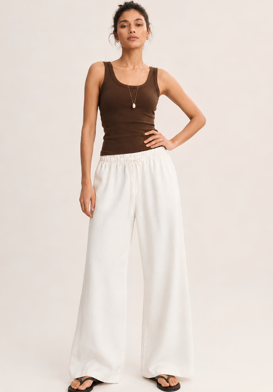 Lounge Dreams Linen Trousers - Off White view 4