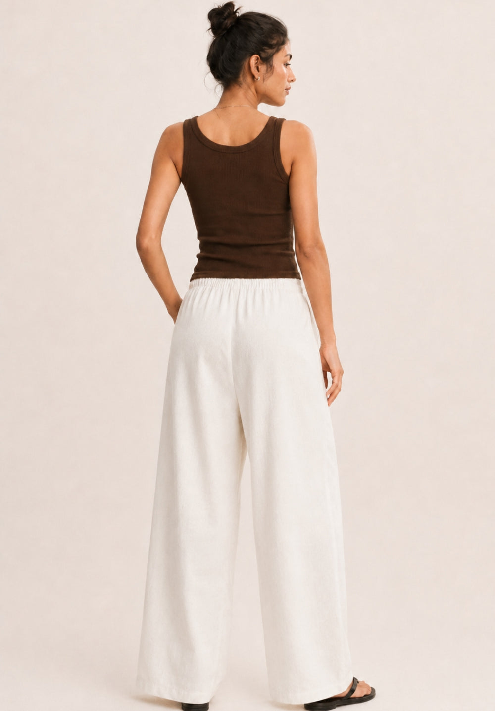 Lounge Dreams Linen Trousers - Off White back