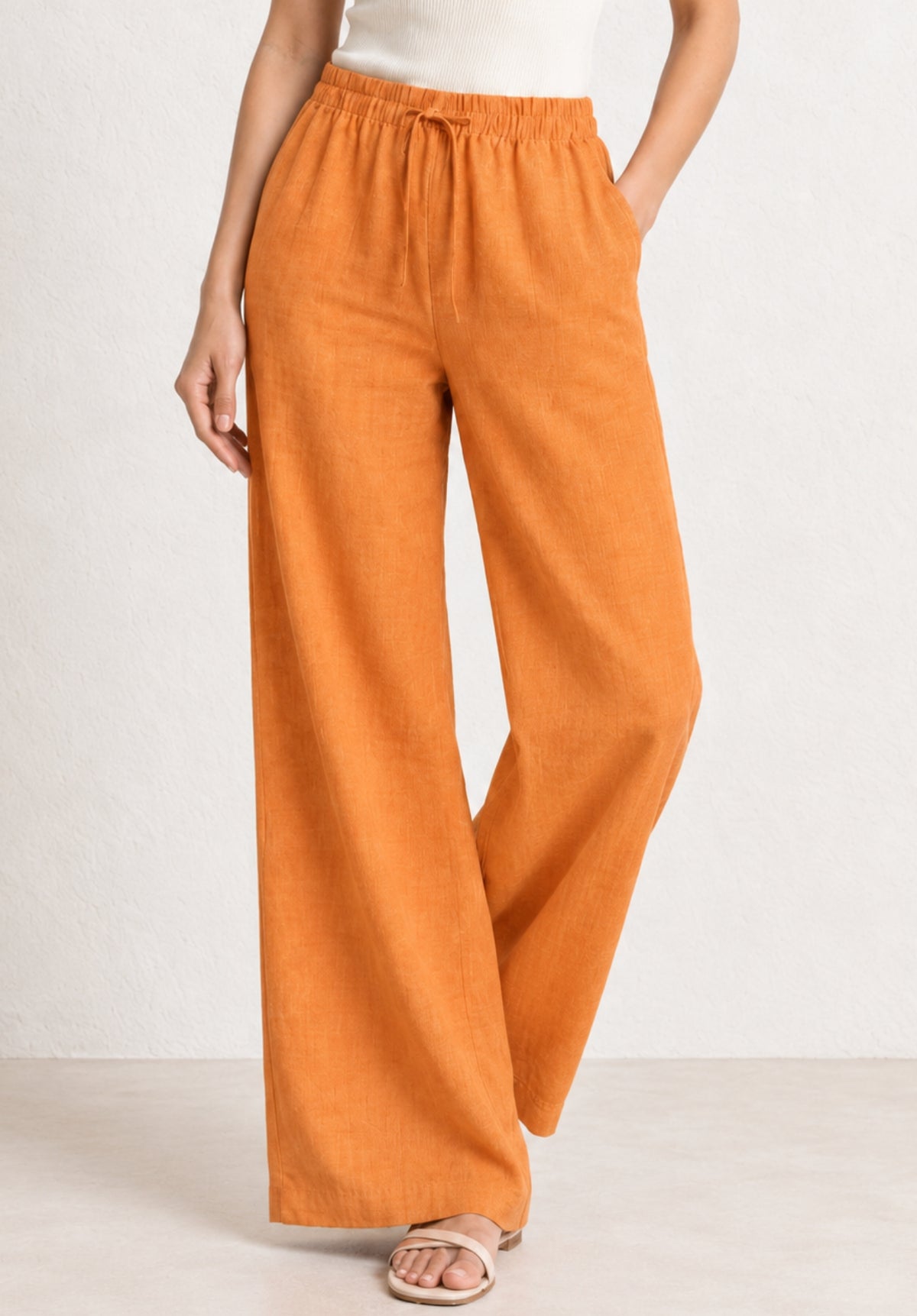 Lounge Dreams Linen Trousers - Rust view 1