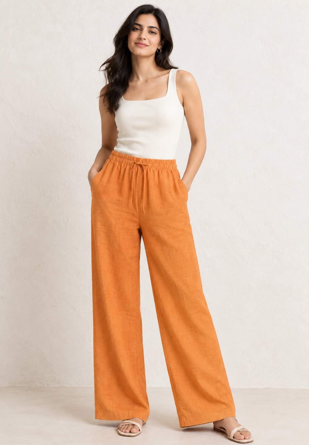 Lounge Dreams Linen Trousers - Rust view 2