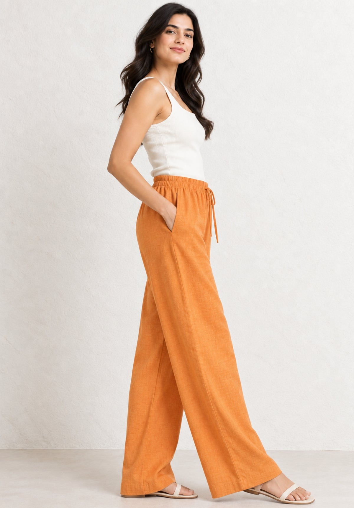 Lounge Dreams Linen Trousers - Rust view 3