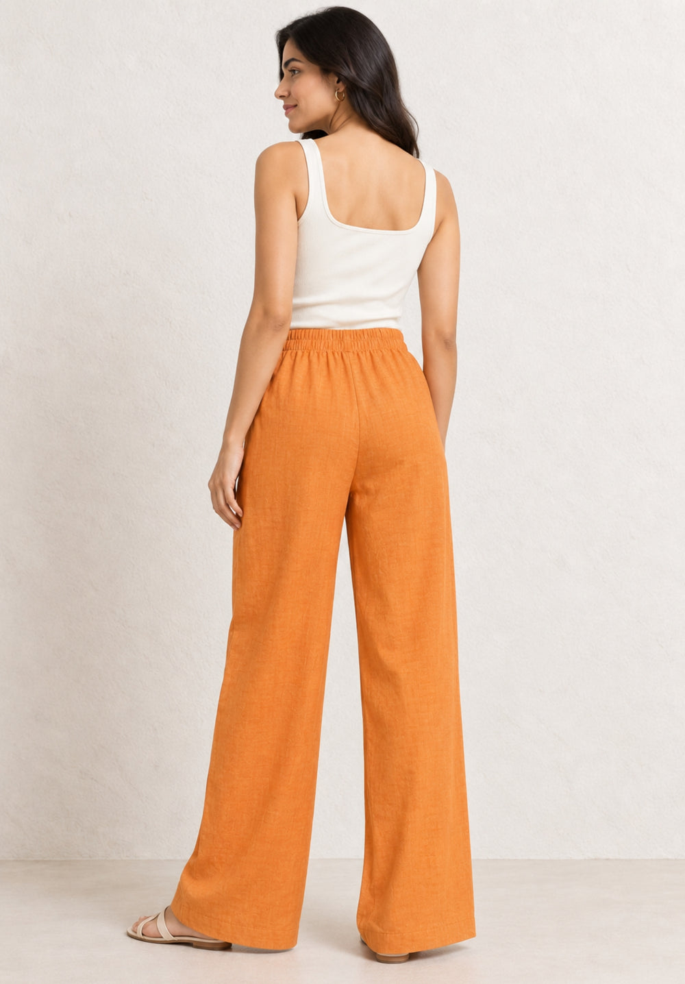 Lounge Dreams Linen Trousers - Rust back