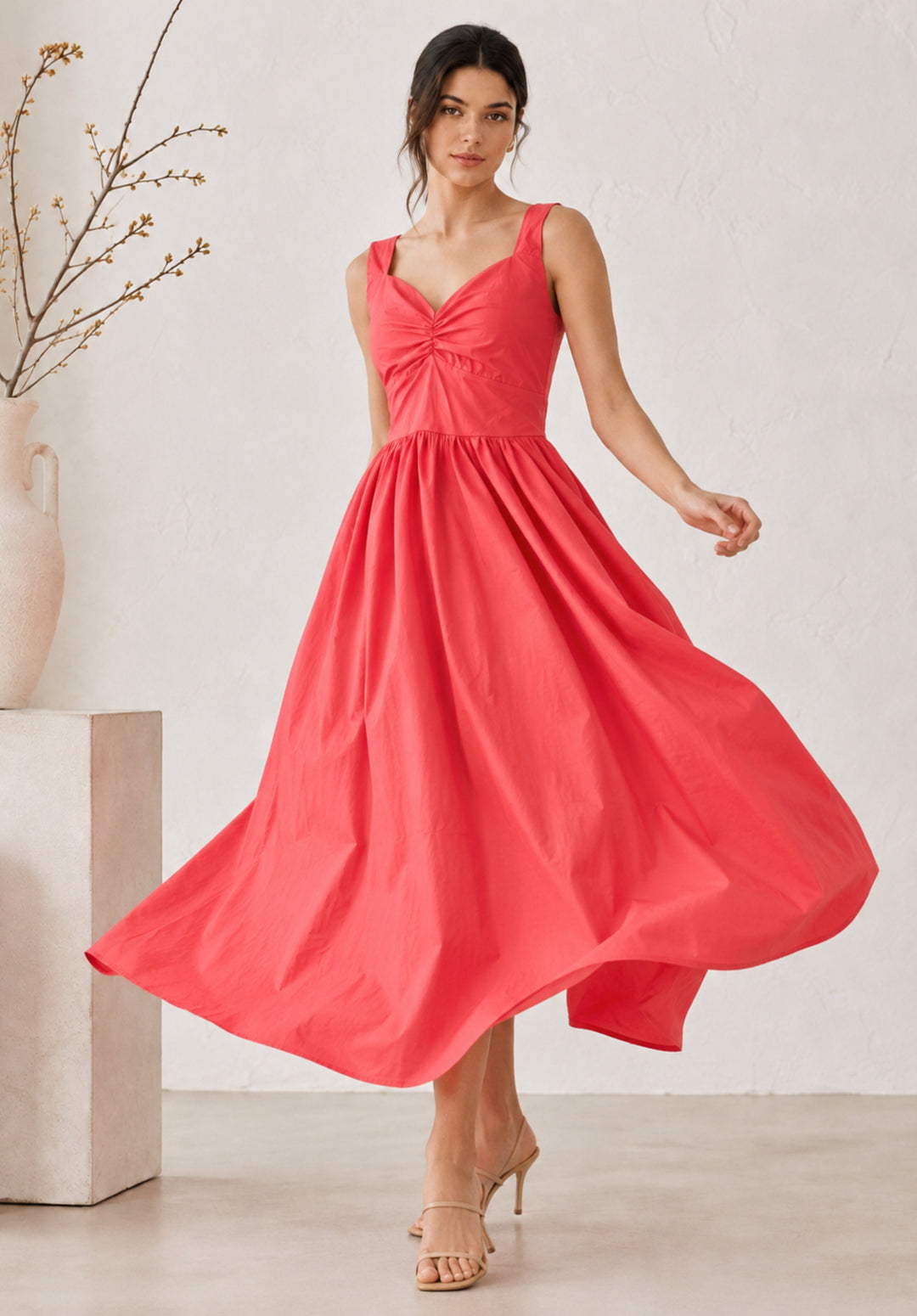 Fit and Flare Midi Dress front