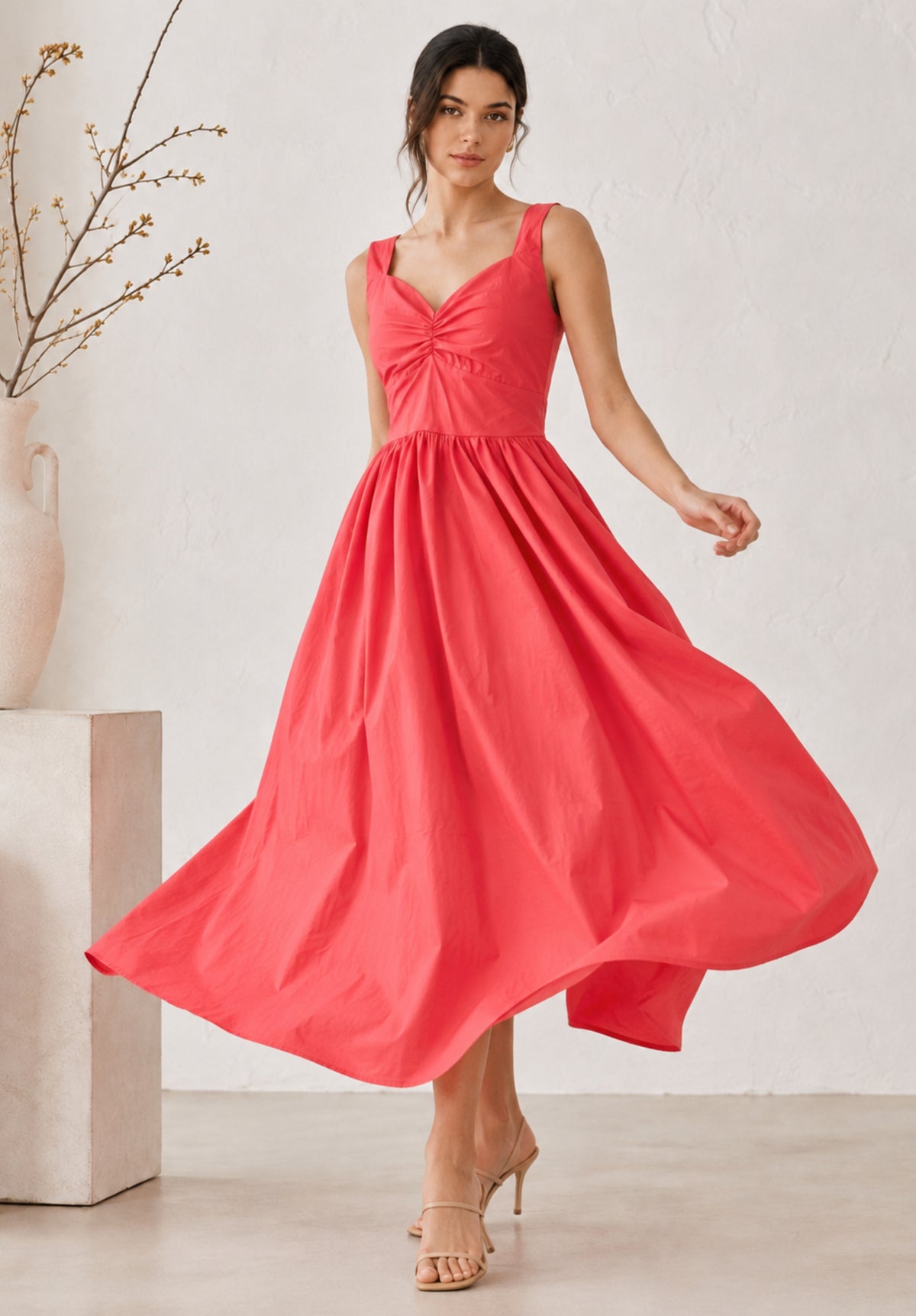 Fit and Flare Midi Dress front