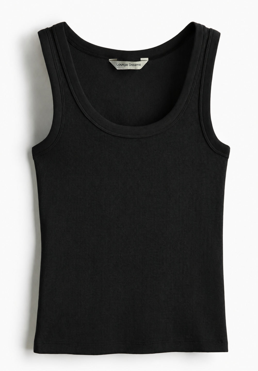 Black Pure Cotton Tank Top front