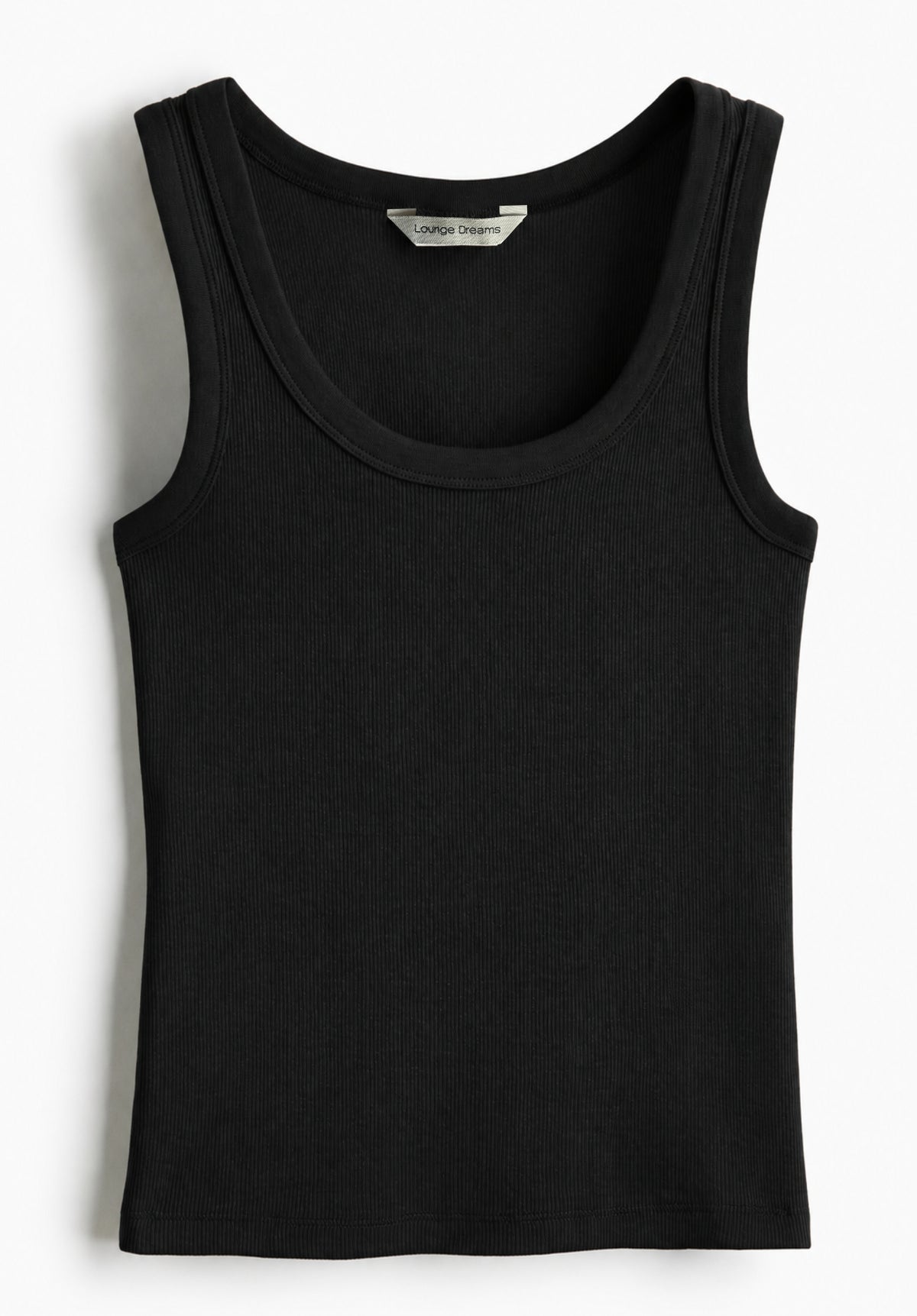 Black Pure Cotton Tank Top front
