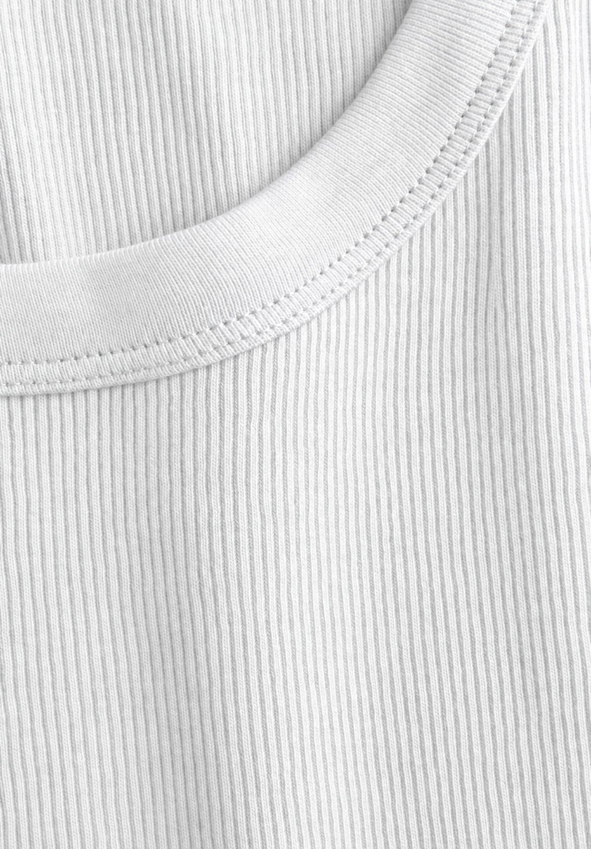 White Pure Cotton Tank Top view 5