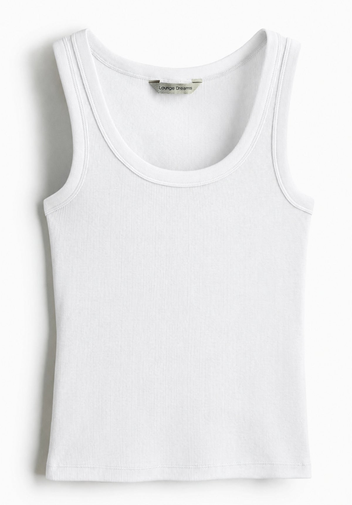 White Pure Cotton Tank Top front
