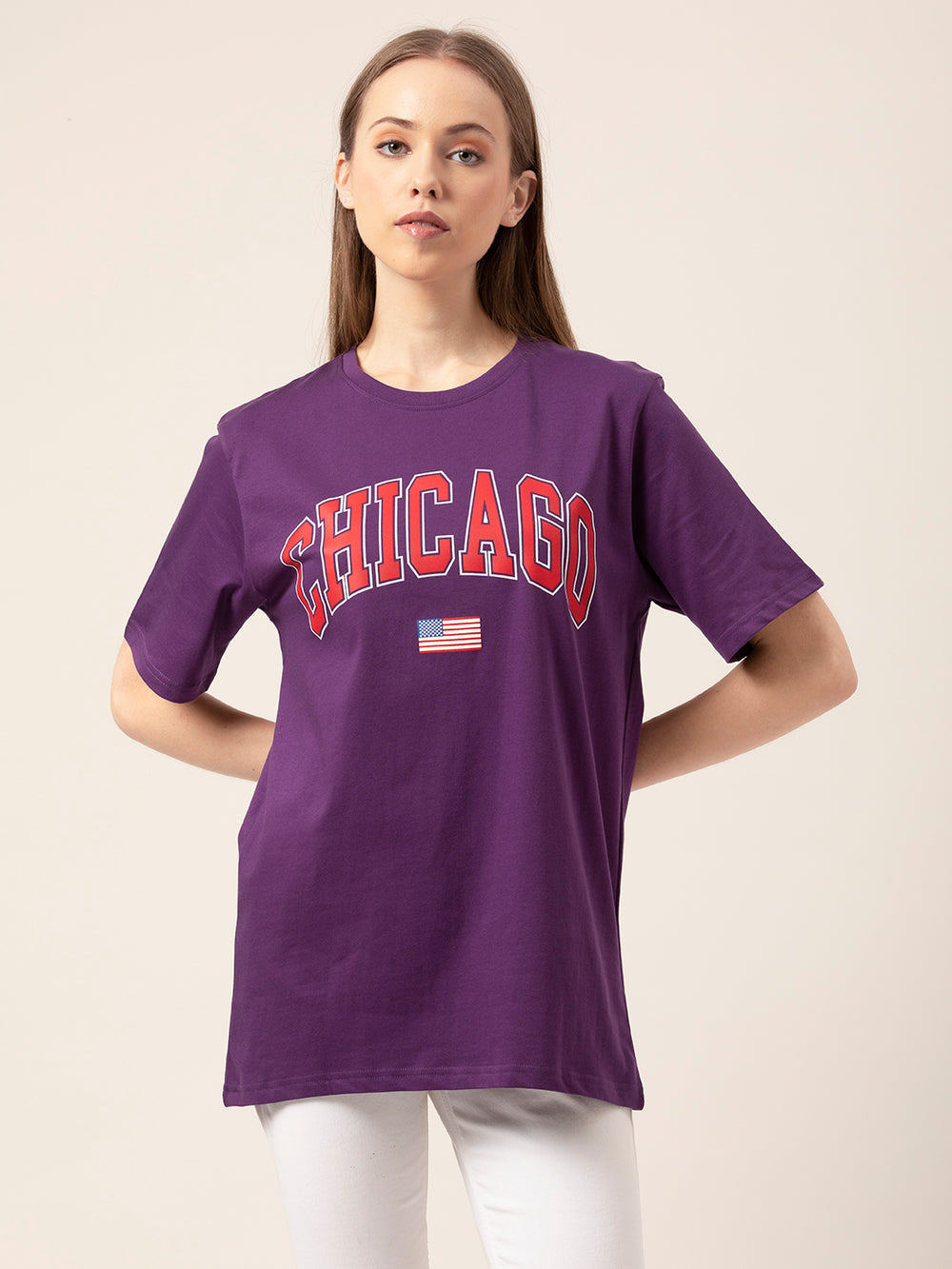 Chicago graphic tee oversized fit lifestyle shot