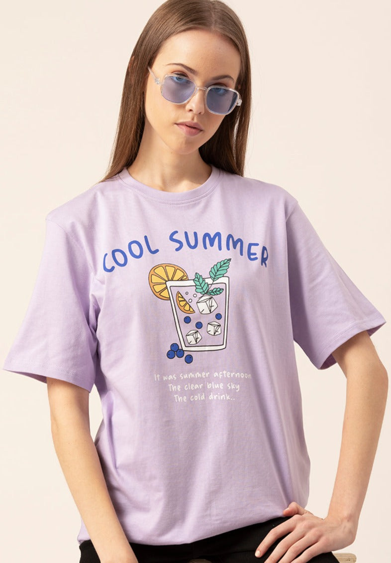 Cool Summer oversized graphic tee front view