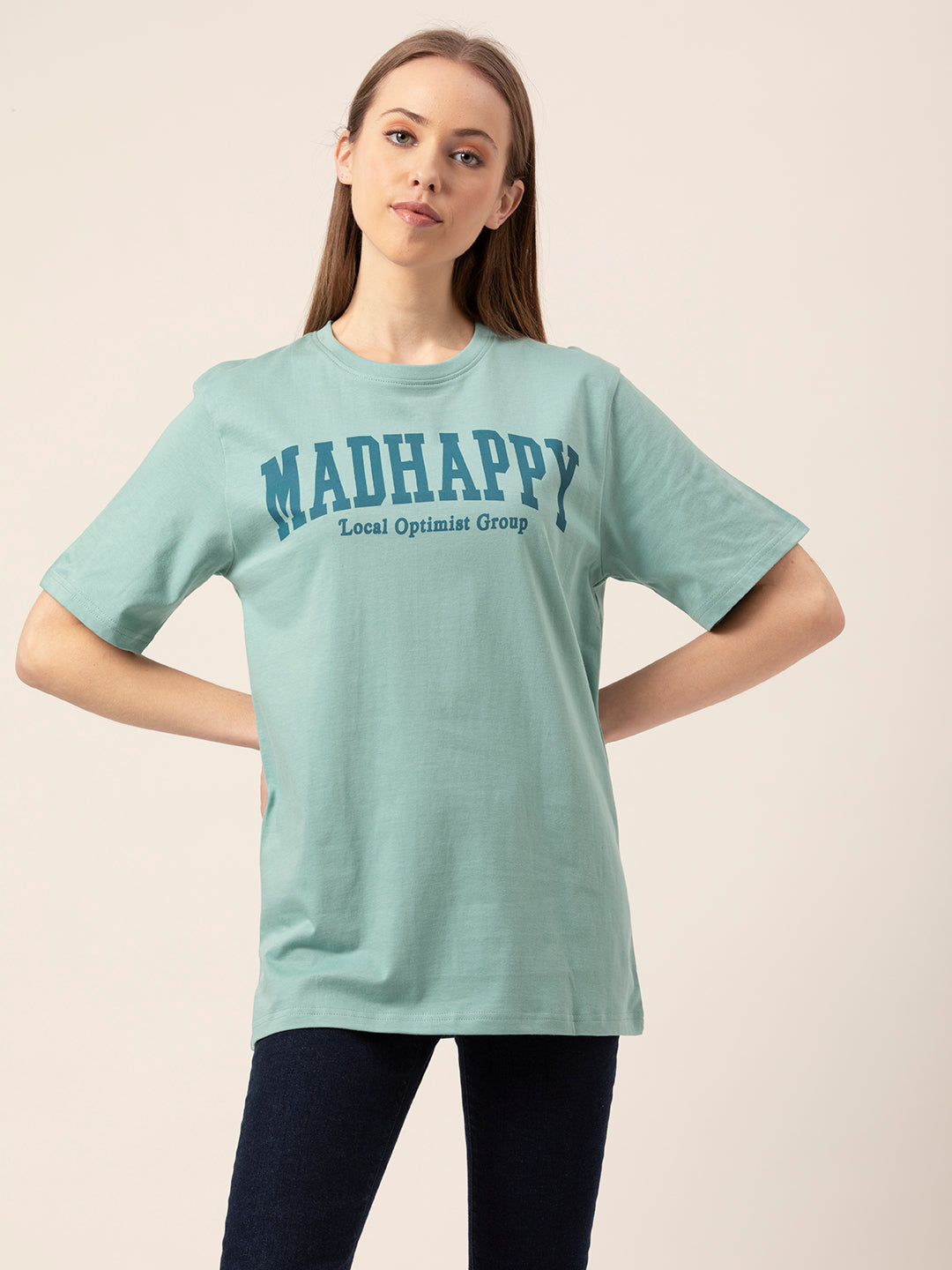 Close-up of Madhappy graphic print