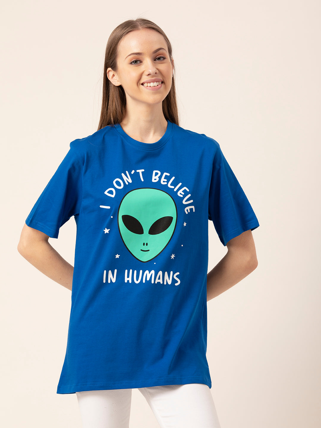 Alien graphic tee oversized fit drop shoulder