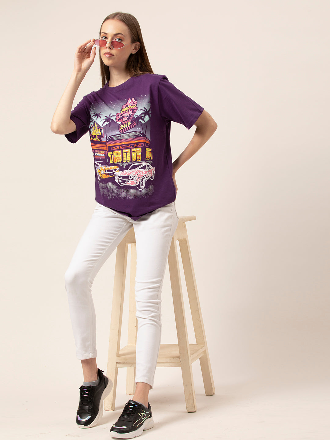 Close-up of Cars graphic print on cotton tee