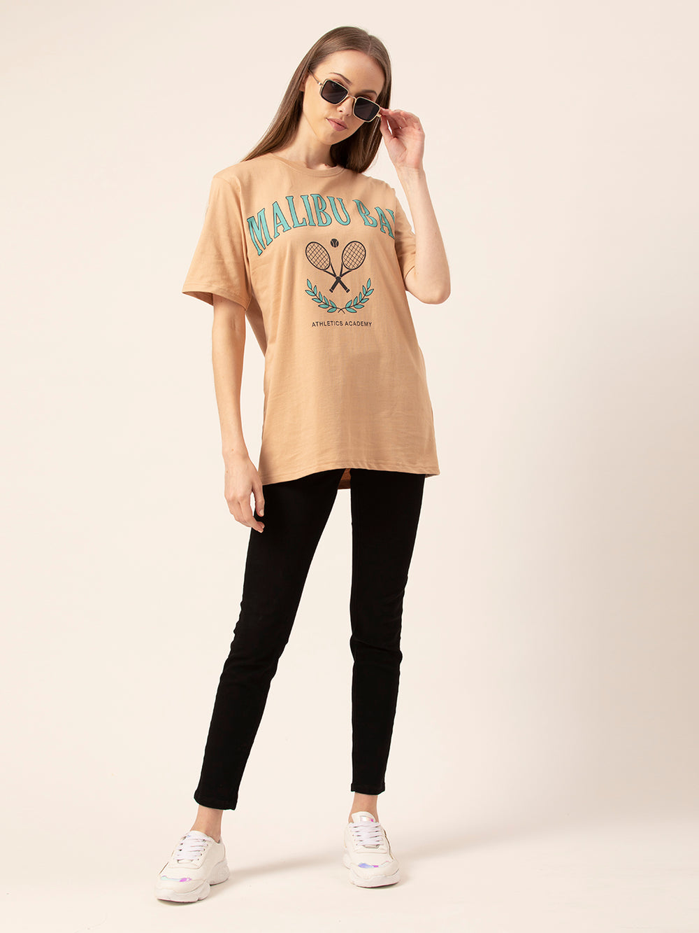 Malibu Bay graphic tee oversized fit lifestyle shot