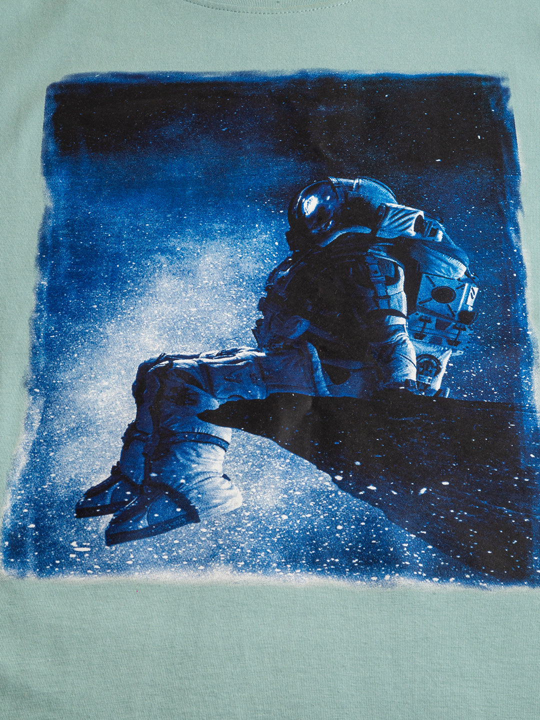 Close-up of Astronaut graphic print on cotton tee