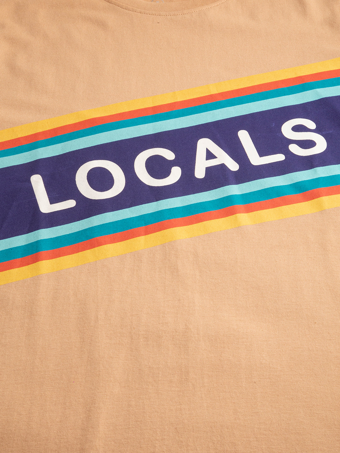 Close-up of Locals graphic print on cotton tee