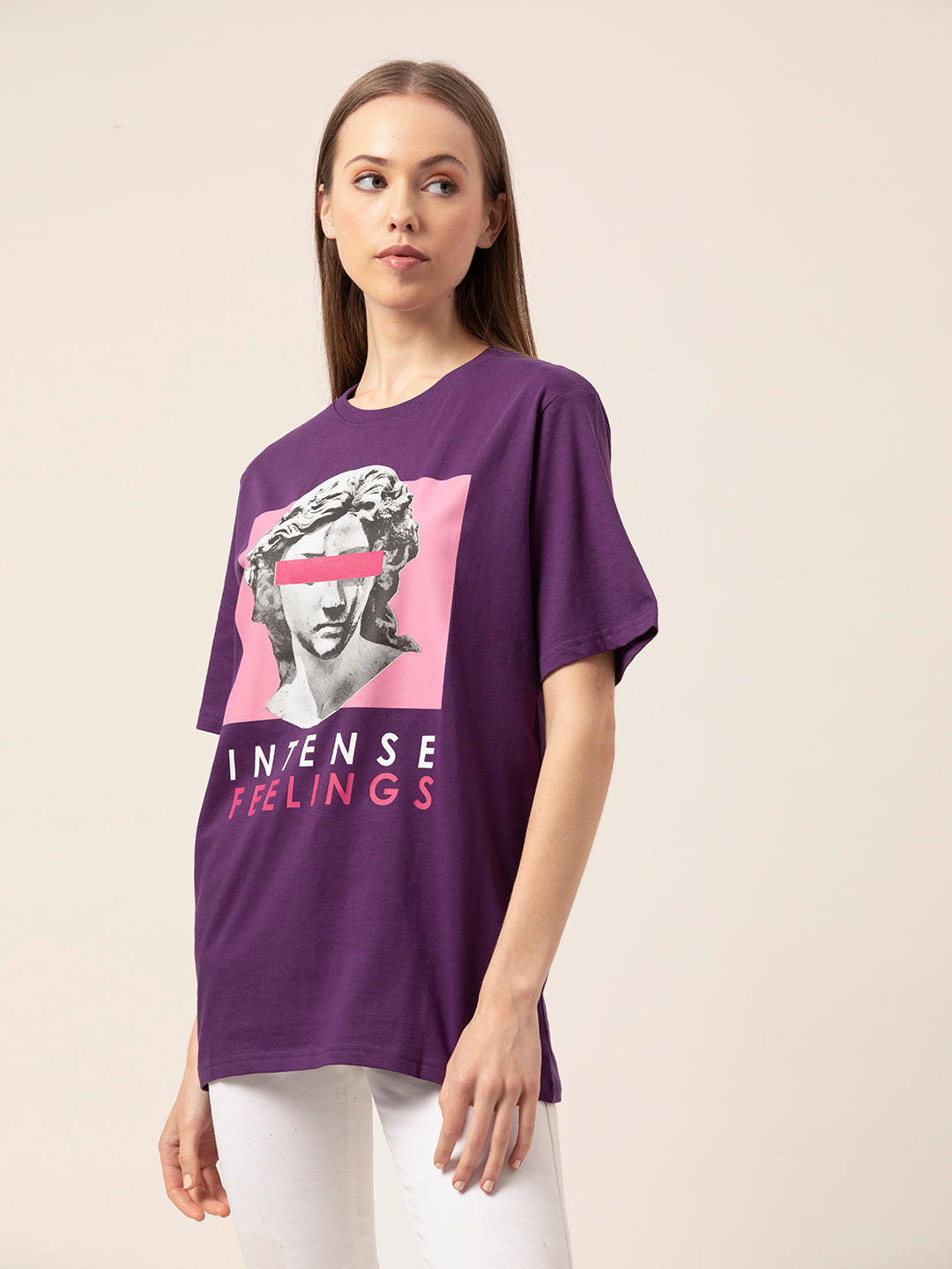 Back view of Intense Feeling oversized t-shirt