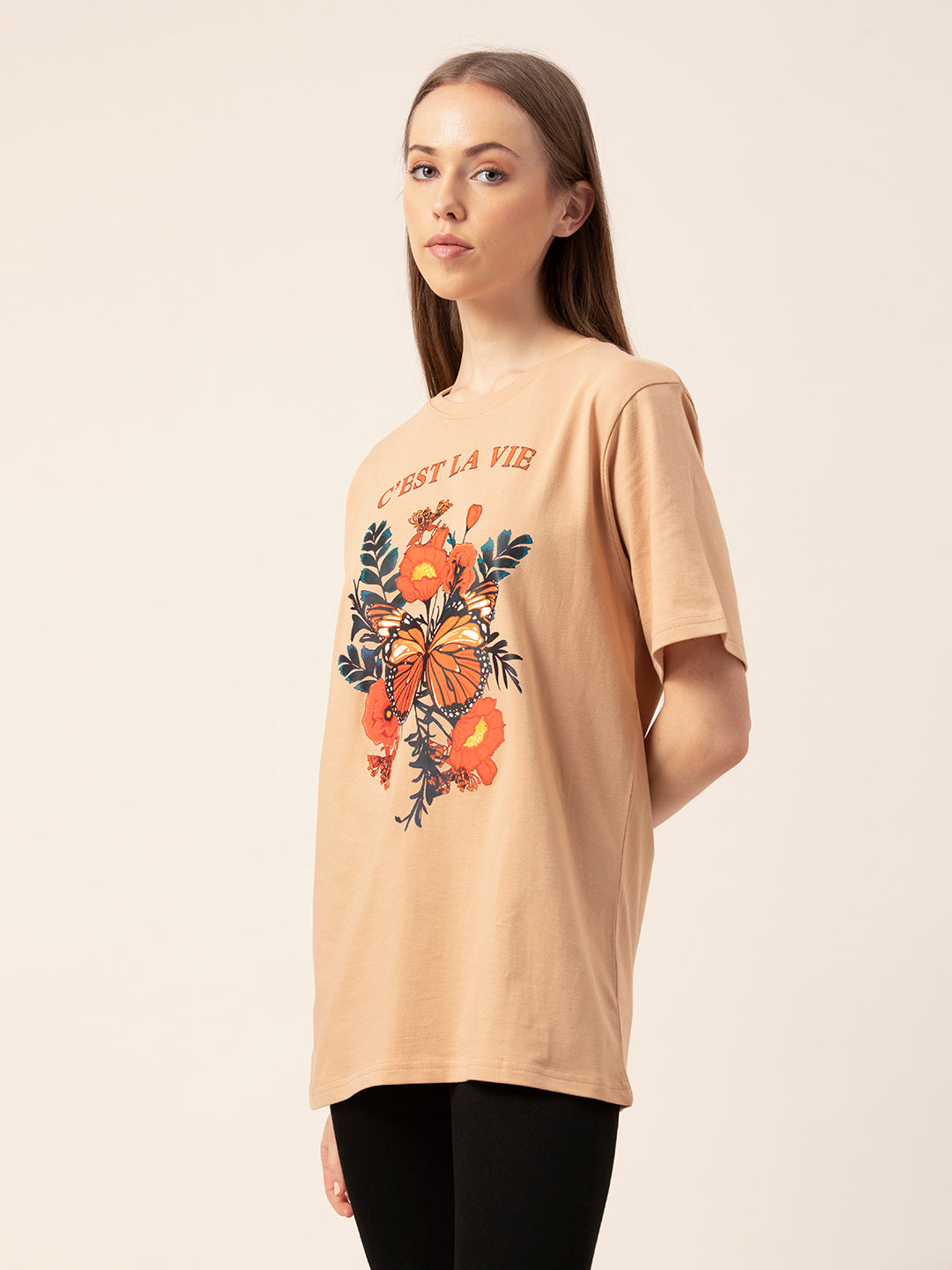 Back view of C'est La Vie oversized t-shirt