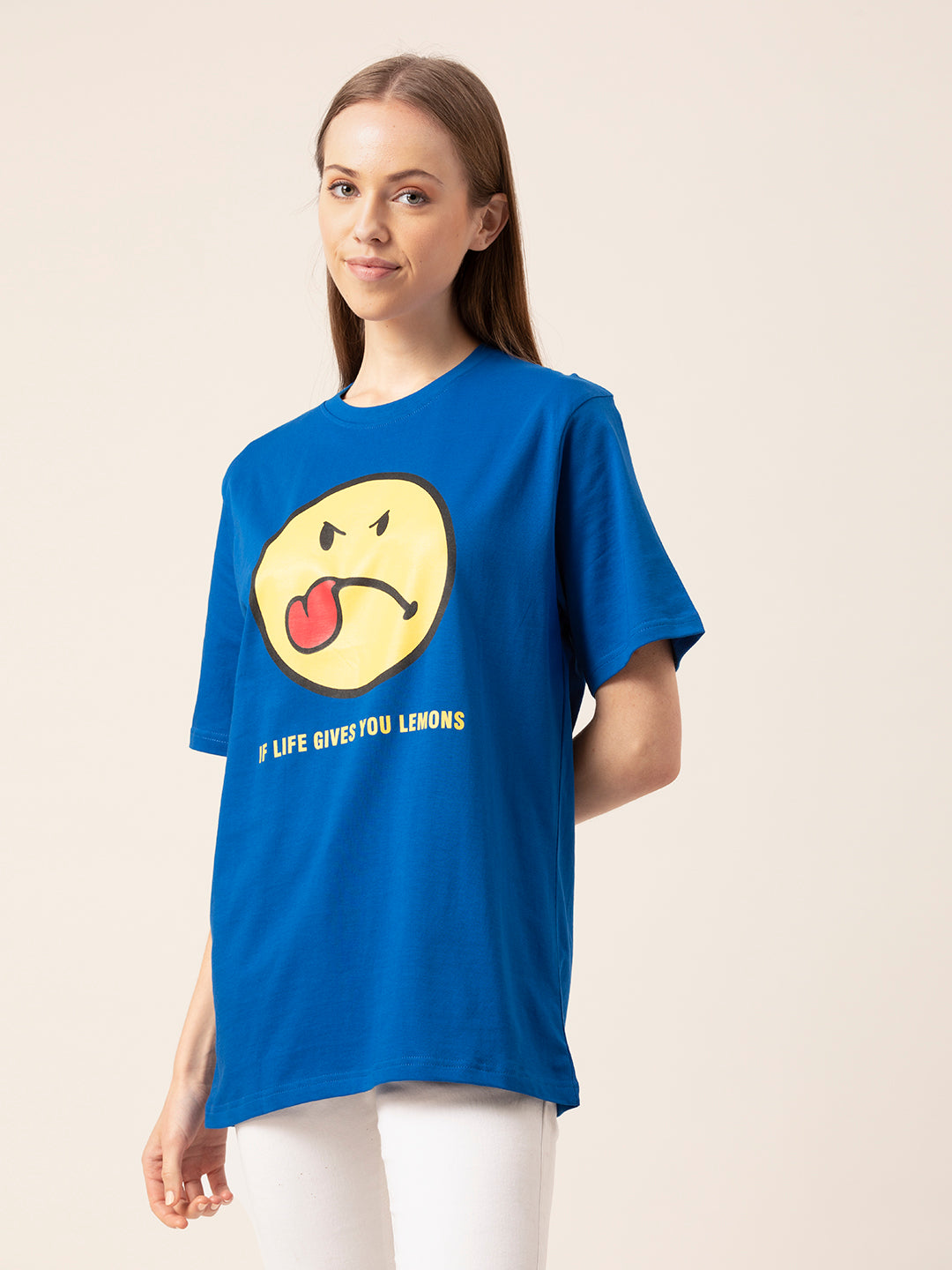 Back view of Sassy Smiley oversized t-shirt