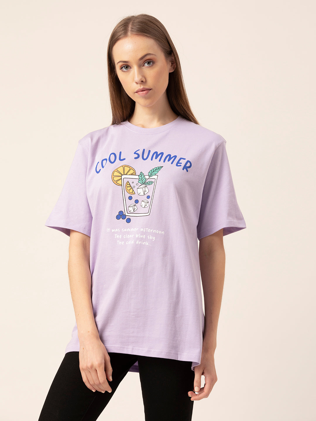 Cool Summer graphic tee back view oversized fit