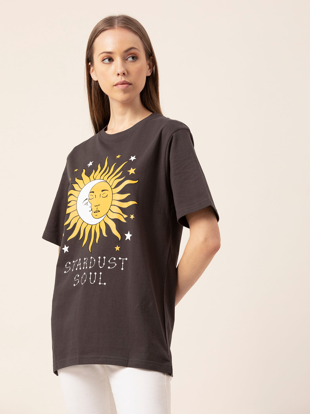 Star Dust graphic tee back view oversized fit