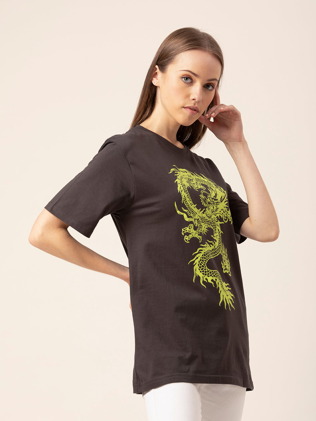 Dragon Print oversized graphic t-shirt full outfit