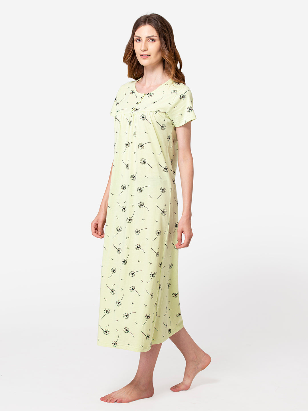 Light green cotton nightgown back view