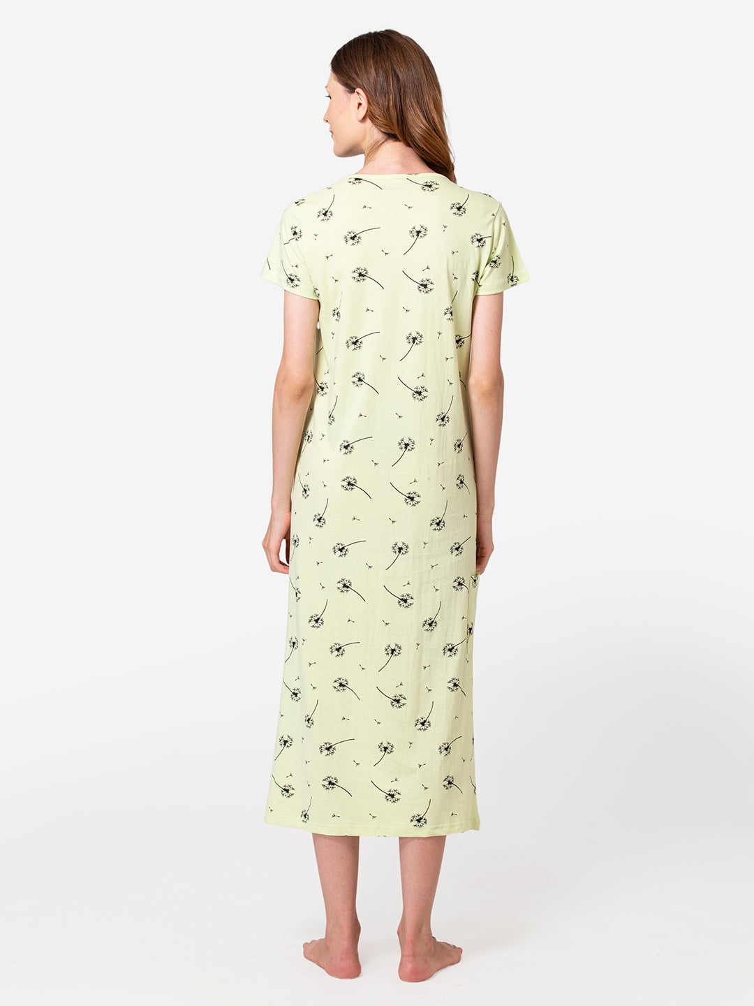 Light green cotton nightgown drape detail