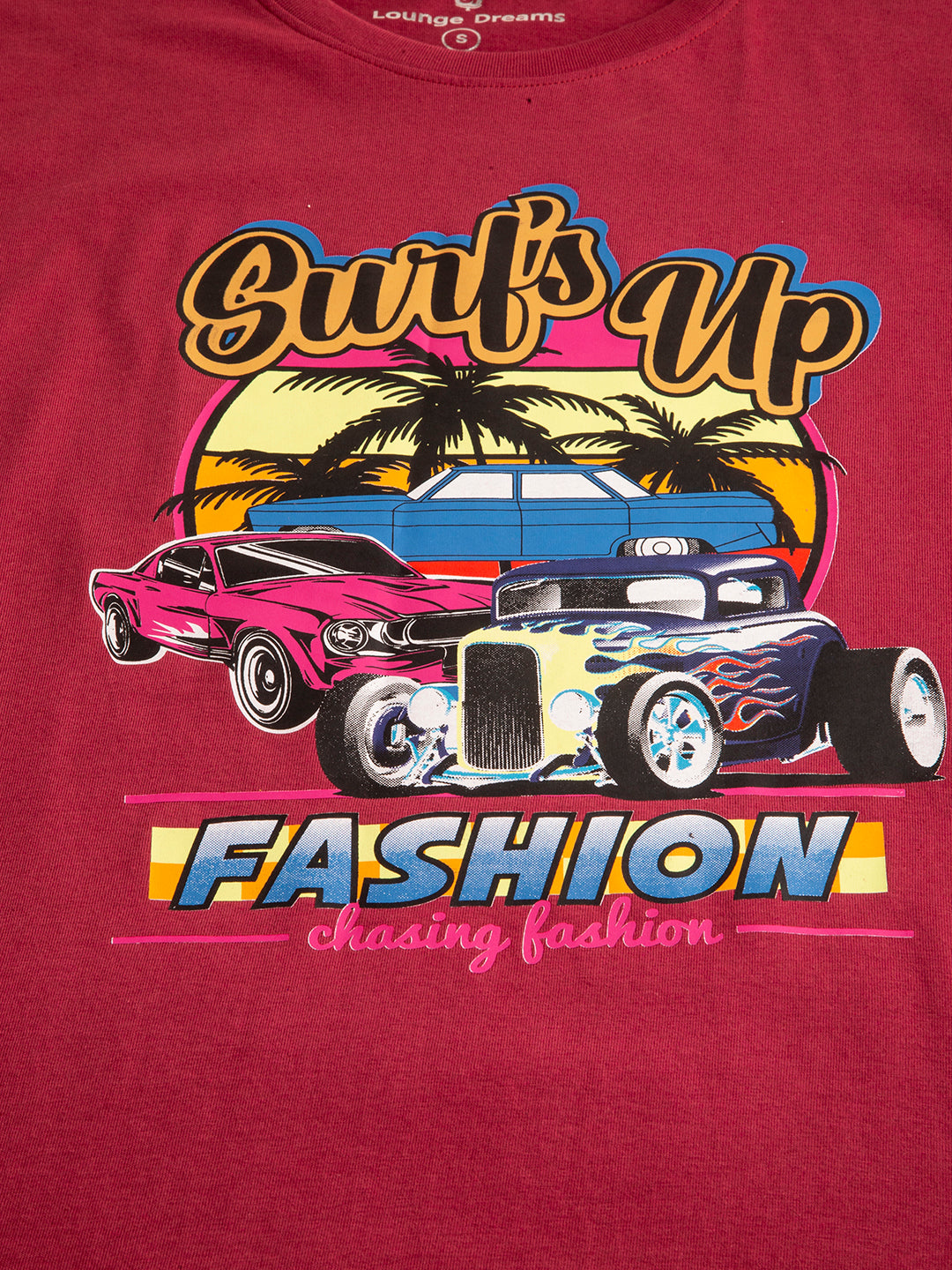 Lifestyle shot of woman in Surf Up oversized cotton tee